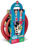 Disney Food Set 5 pièces en plastique rouge et bleu Mickey Mouse, assiettes, tasses, couverts