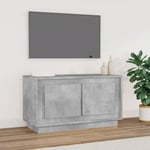 Meuble tv gris béton 80x35x45 cm bois d'ingénierie The Living Store Gris