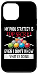 Coque pour iPhone 12 mini My Pool Strategy Is Top Secret Funny Billiard Player