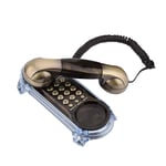 Heayzoki Wall-Mounted Push-Button Telephone, Antique Retro Wall Mounted Telephone Corded Phone Landline Fashion Telephone, Corded Phone Landline Fashion Telephone forHome Hotel Office(Bronze)