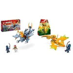 LEGO Ninjago Le Jeune Dragon Riyu, Set de Jeu avec 3 Minifigurines de Ninjas pour Jouer en Autonomie & Ninjago L’Attaque du Dragon Rebelle d’Arin, Set de Ninja avec Jouet de Dragon et Figurines