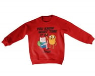 Hybris It's Adventure Time Kids Sweatshirt (Red,7-8 år)