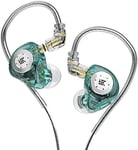 Kz Edx Pro Ecouteurs Intra-Auriculaires Filaires Iem Dual Dd Hifi Stereo Sound Earbuds-Cyan Pas De Micro