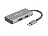 DELOCK – External USB 3.2 Gen 2 USB Type-C Hub  2 x USBA and 2 x USBC (63260)