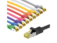 Goobay Rj45 Cat 6A S/Ftp (Pimf) Patchkabel, 500 Mhz, Med Cat 7 Råkabler, 5 M, 10 Farger