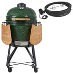 Kamado Sumo SUMO Midi + Grillmesterens rotisseri og pizzaovn, grønn