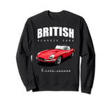 Classic British Red E-Type Jaguar convertible sports car Sweatshirt