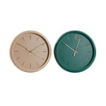 Home ESPRIT Horloge Murale Verte Rose PVC Moderne 30 x 4 x 30 cm (2 unités)