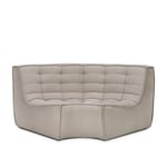 Ethnicraft - N701 Sofa - Ecru Eco Fabric - 60° Round Corner 120 x 120 x 76 - Jacques Deneef - Puun värinen - Tekstiili materiaali