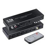 NÖRDIC HDMI Switch 4 till 2 med Audio Extractor och ARC 4Kx2K i 60Hz HDCP 1.4 5.1 Surround Metal