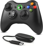 Manette 2,4 Ghz Pour Pc,Manette Sans Fil Xbox 360 Avec Récepteur,Double Vibration Design Ergonomique Amélioré Manette De Jeu Pour Xbox 360 / Pc Windows 7/8/10