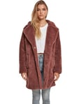 Urban Classics Women's Ladies Oversized Sherpa Coat, Pink (Dark Rose 01472), Medium