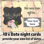 10 x Personalised DATE NIGHT Decider SCRATCH CARDS Valentines Day Gift present