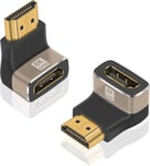 HDMI 8K, HDMI 2.1 Up angle Extension, connecteur HDMI 2.1 mâle vers femelle prenant en charge la résolution 8K@60Hz, 4K@120Hz, HDR, Dolby pour ordinateur portable, PC, moniteur(2 Pack)