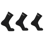 Salomon Flow Crew 3-pack Chaussettes unisexes randonnée marche running course, Excellente tenue, Confort et protection, Amorti, Noir, 36-38