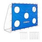 Relaxdays Cage Foot avec Mur de tir, pour Petits et Grands, Acier, HxLxP : 170 x 235 x 85 cm, Jardin, Bleu et Blanc