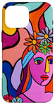 Coque pour iPhone 16 Pro Max Aura Florale Abstrait Portrait De Femme Avec Fleurs