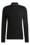 BOSS Mens Passerby Stretch-Cotton Slim-fit Polo Shirt with Logo Patch