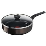 TEFAL Easy Cook & Clean Sauteuse 24 cm + couvercle en verre, Non induction, R...