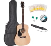 ENCORE EWP-100LH Left-Handed Acoustic Guitar Bundle - Natural, Brown