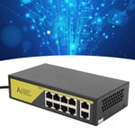 10 Port Gigabit PoE Switch Plug And Play Sturdy Metal 8 Port PoE Switch With Hot