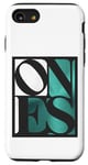 Coque pour iPhone SE (2020) / 7 / 8 Bleu sarcelle Aqua One Of Them Ones Bleu sarcelle Aqua Blanc Graphique