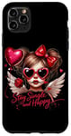 Coque pour iPhone 11 Pro Max Ailes d'ange « Stay Single And Happy Heart »