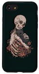 Coque pour iPhone SE (2020) / 7 / 8 Bibliothèque Squelette Gothique Goth Love Chat et Fleur