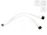 4 pin to 3+1 PWM Fan Splitter White Sleeved Extension Cable 15cm Case Fans PC