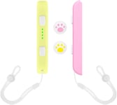 Poignet Poignées Pour Switch Joycon,1 Paire Poignet Controller Avec 2 Capuchons De Poignée Pouce,Switch Controller Poignée Accessoires Automatique Serrure Et Serrage Réglable,Jaune Rose