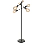 Sampa - Lampe de salon moderne Lina 165cm métal noir compatible led