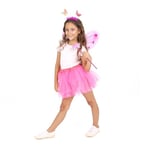 RUBIE'S Déguisement de fée papillon rose avec tutu, ailes, baguette et serre tête - Taille 5-8 ans