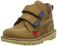 Kickers Junior Boy's Kick Hi Roll Ankle Boot, Tan, 2 UK