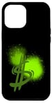 Coque pour iPhone 14 Pro Max Argent, graffiti, billet d'un dollar, Cach Hustle Flow Green Benjamin