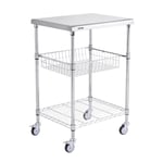 VEVOR Chariot de Rangement Desserte 3 Niveaux Cuisine 61x50,8x67,6 cm 213,2 kg