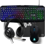 Combo Natrium Pack Clavier Souris Gamer 4 En 1 Clavier Gamer Azerty Usb, Rgb, 19 Touches Antighosting, Souris Gamer 6400 Dpi, Casque Gaming & Tapis De Souris - Pc/Ps4/Ps5/Xbo[MOU141020]