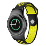 Samsung Gear S2 klockarmband i silikon som andas - Svart / Gul