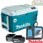 Makita DCW180 18v LXT Cooler & Warmer Box With 2 x 6.0Ah Batteries & Charger