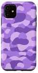 Coque pour iPhone 11 Violet Camouflage Branché Chasse Camouflage Mignon y2k