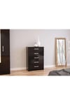 Lynx 5 Drawer Chest Black