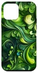 iPhone 12 mini Aesthetic Green Nature Plants Swirling Pattern Case