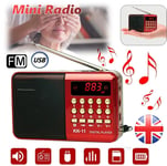 Mini Digital Portable Radio MP3 Music Player FM USB Rechargeable SD Card Speaker