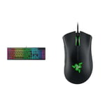 Razer Ornata V3 - Clavier Gamer à Profil Bas (Switches Méca-Membrane, Repose-Poignet & DeathAdder Essential (2021) - Souris Gaming Filaire avec Capteur Optique de 6400 DPI (Design Ergonomique