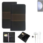 Wallet Case + headphones for Samsung Galaxy S23 FE Exynos Protective Cover Brown