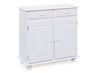 Inter Link - Commode de style rustique - Buffet - Buffet buffet - Style rustique - Meuble d'appoint - Pin massif - 2 portes - 2 tiroirs - Blanc laqué - Lovi