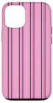 Coque pour iPhone 12/12 Pro Rose Bleu Marine Rouge Rayé Girly Esthétique Preppy Stripe