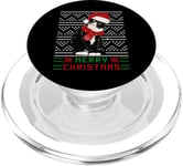 Chapeau de Père Noël noir moche de Noël mignon smoking chat PopSockets PopGrip pour MagSafe