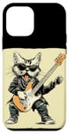 Coque pour iPhone 12 mini Guitare à bascule Chat pour guitare électrique Amoureux des animaux