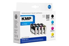 KMP MULTIPACK E107V - 4-pack - svart, gul, cyan, magenta - kompatibel - bläckpatron (alternativ för: Epson C13T07114011, Epson C13T07124011, Epson C13T07134011, Epson C13T07144011, Epson T0711, Epson T0712, Epson T0713, Epson T0714)