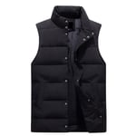 DUOER home Couleur de Couleur Unie Collier Homme Down Gilet Hiver Hiver Chaud et Froid de Grande Taille Vest en Coton à la Mode à la Mode Plusieurs Couleurs Disponibles (Color : Black, Taille : 4XL)